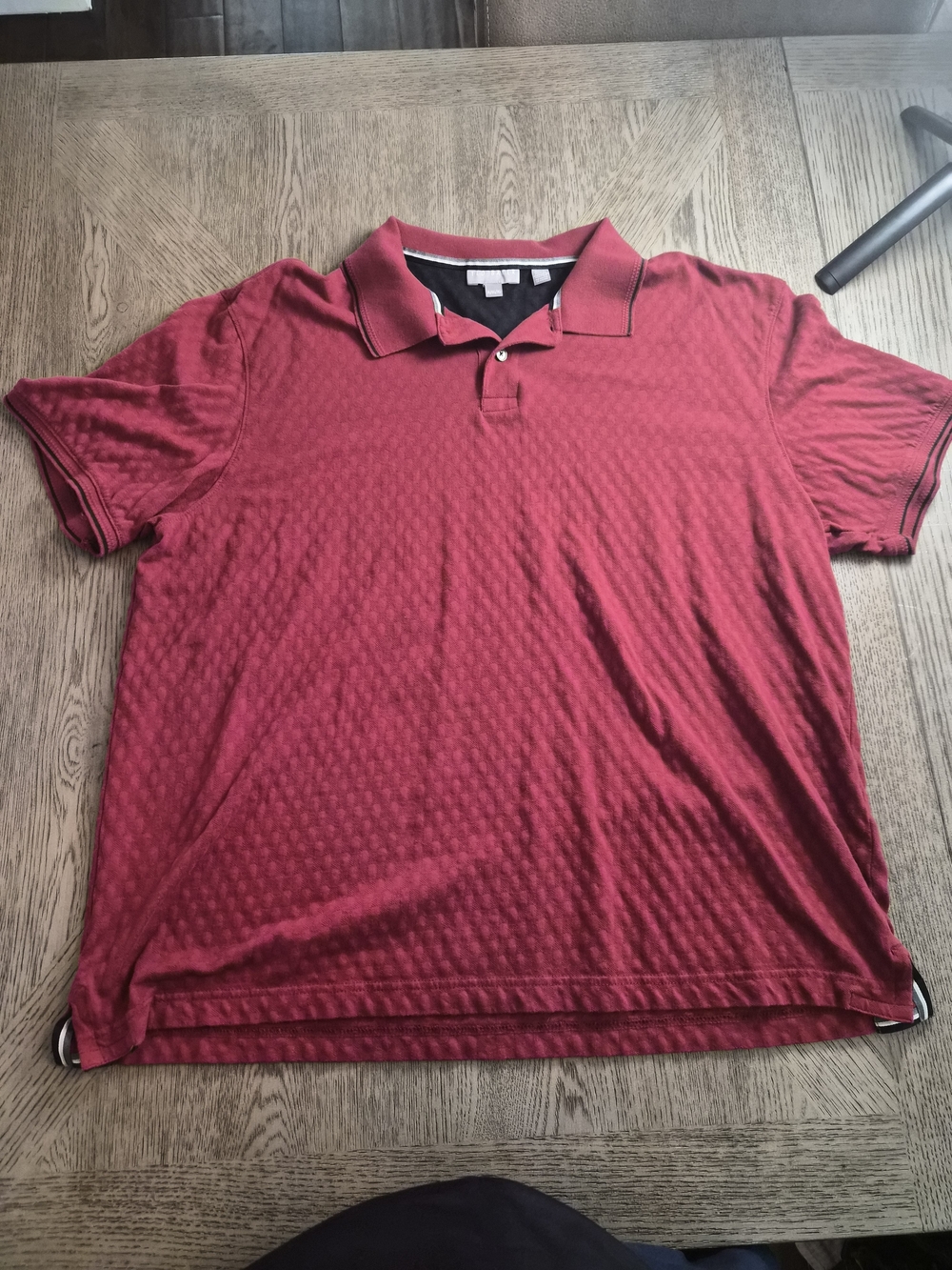 Ted Baker Men's Textured Crimson Polo